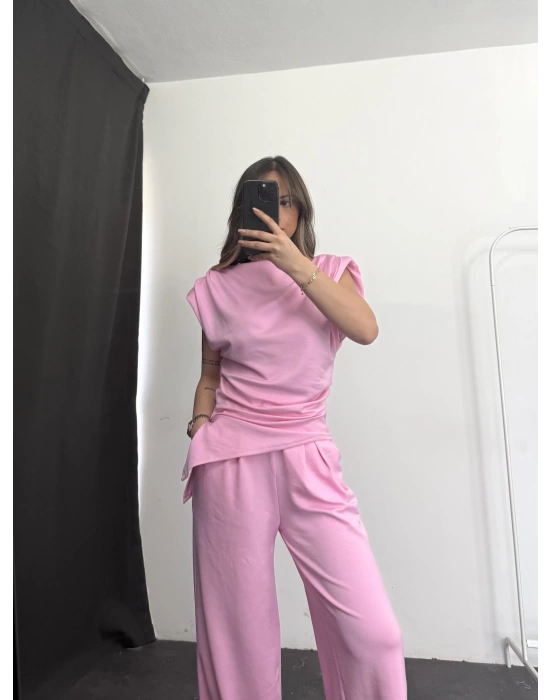 Asimetrik Drapeli Takım- Pembe