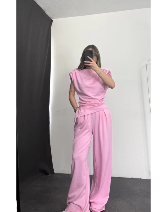 Asimetrik Drapeli Takım- Pembe
