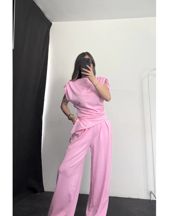 Asimetrik Drapeli Takım- Pembe