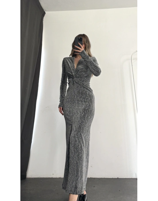 Avril Taşlı Elbise - Gümüş