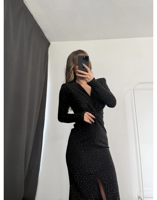 Avril Taşlı Elbise - Siyah