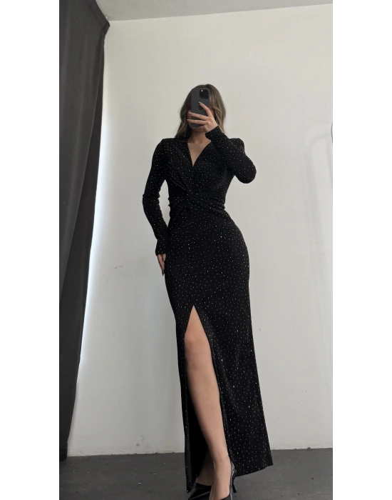 Avril Taşlı Elbise - Siyah