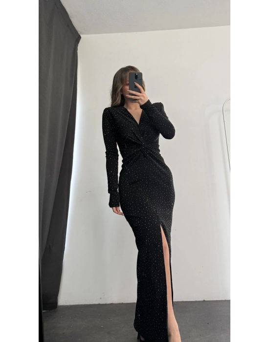 Avril Taşlı Elbise - Siyah
