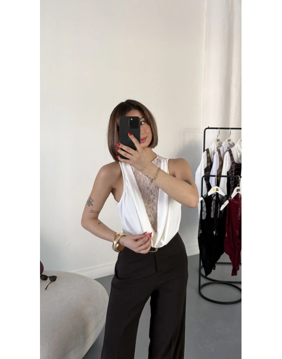 Baby Dantel Detay Bodysuit - Beyaz