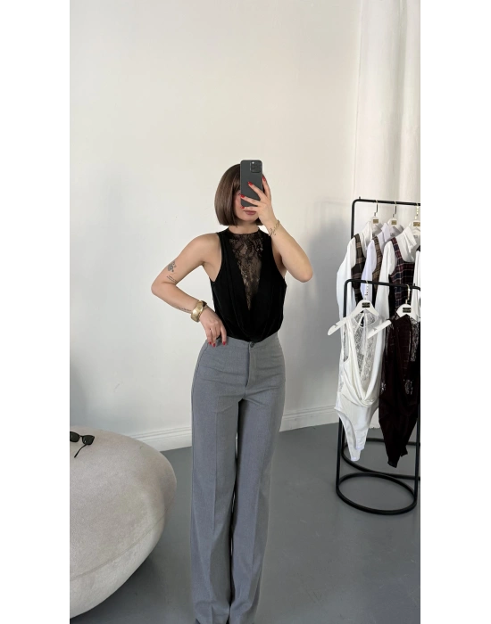 Baby Dantel Detay Bodysuit - Siyah