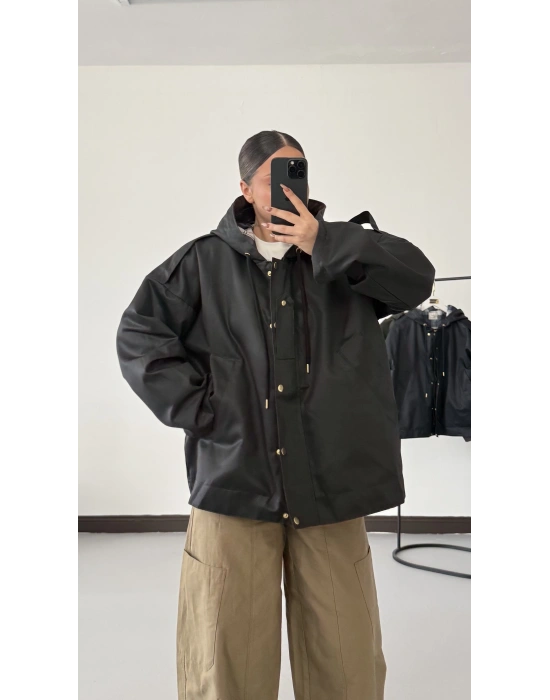 Barbour Kapişonlu Ceket - Siyah