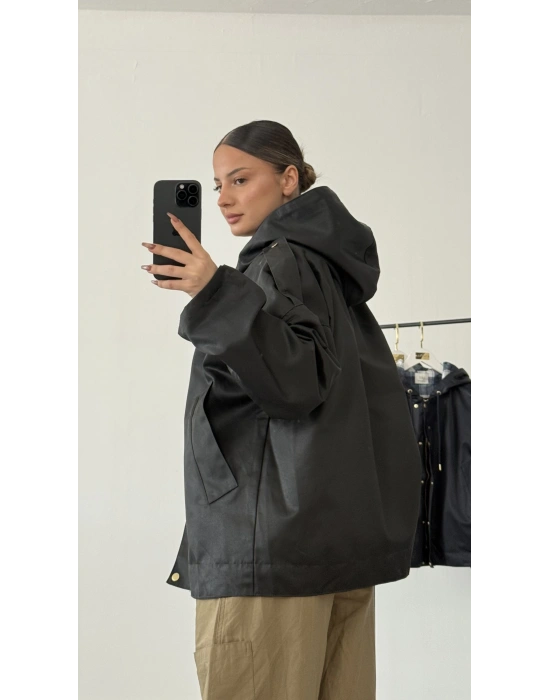 Barbour Kapişonlu Ceket - Siyah