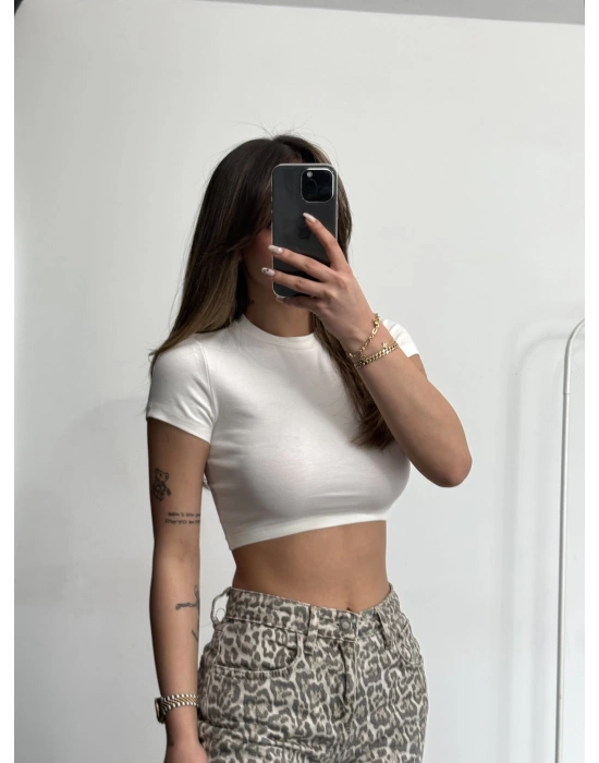 Basic Modal Crop - Beyaz