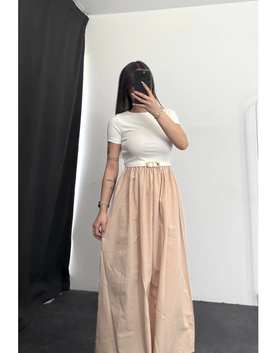 Belinda Maxi Elbise - Bej