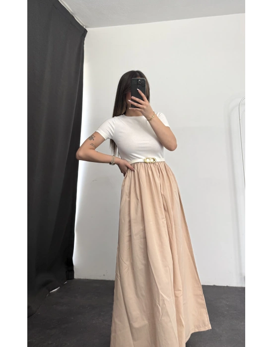 Belinda Maxi Elbise - Bej