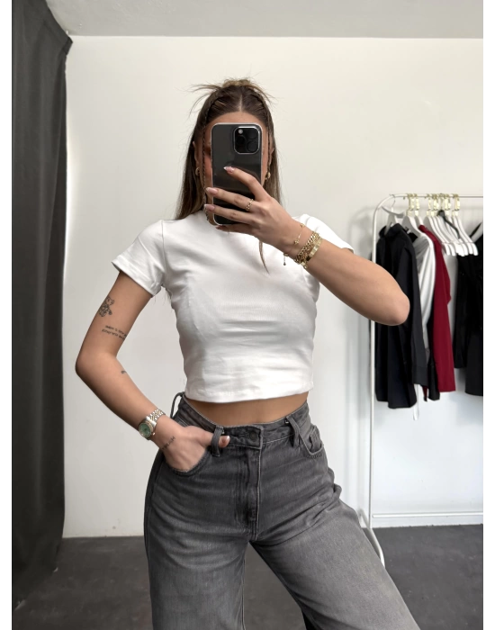 Bella Basic Crop - Beyaz