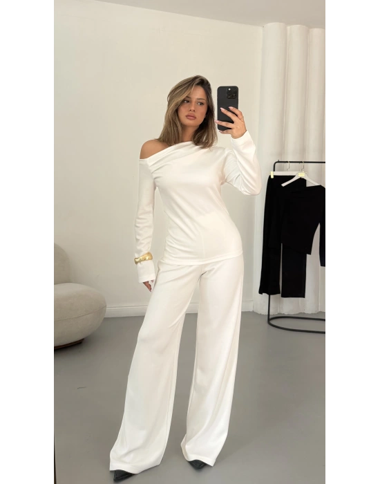 Bella Kayık Yaka Takım - Beyaz