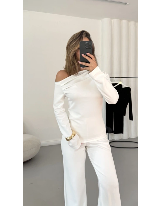 Bella Kayık Yaka Takım - Beyaz