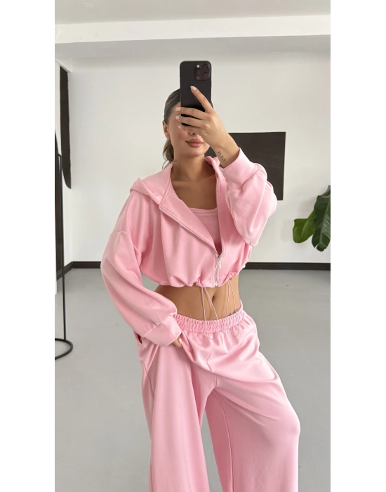 Belma Stoperli Üçlü Takım - Pembe