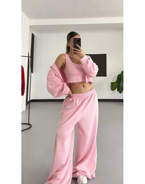 Belma Stoperli Üçlü Takım - Pembe