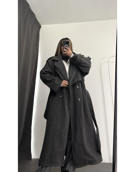 Berlin Kaşe Kaban - Antrasit