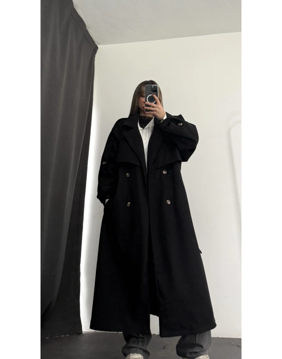 Berlin Kaşe Kaban - Siyah