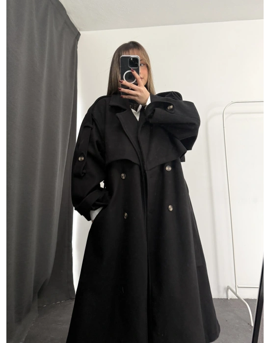 Berlin Kaşe Kaban - Siyah