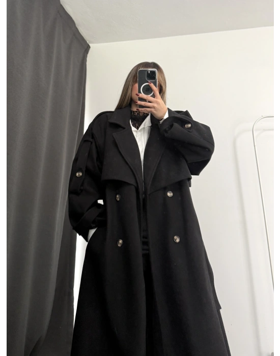 Berlin Kaşe Kaban - Siyah