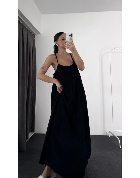 Berry Oversize Elbise - Siyah