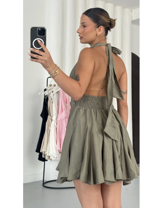 Beverly Kloş Elbise - Haki