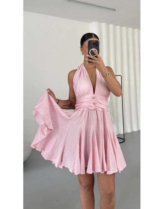 Beverly Kloş Elbise - Pembe
