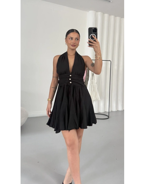 Beverly Kloş Elbise - Siyah