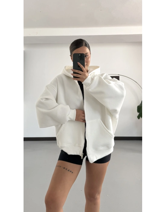 Bruce Oversize Hırka - Beyaz