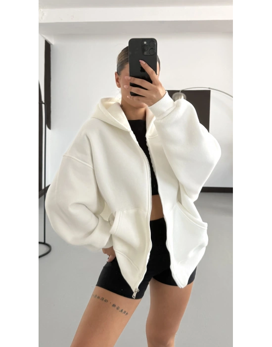 Bruce Oversize Hırka - Beyaz