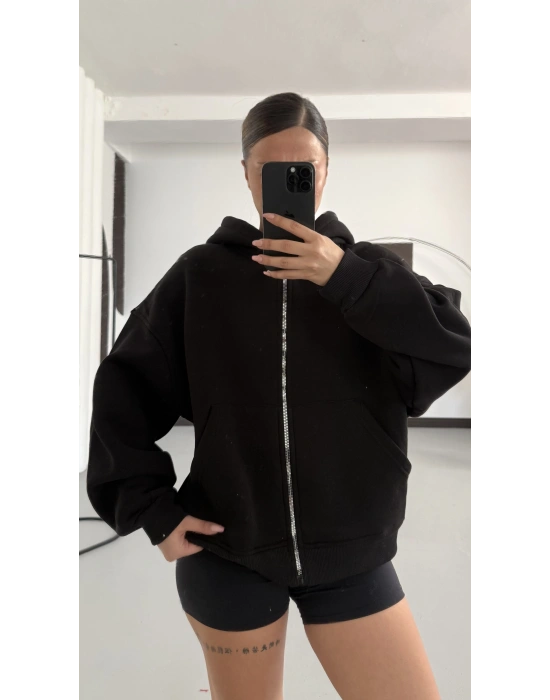 Bruce Oversize Hırka - Siyah