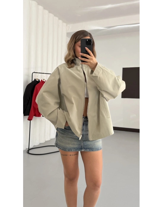 Buffy Bomber Ceket - Çağla Yeşili