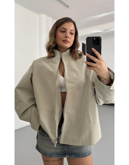 Buffy Bomber Ceket - Çağla Yeşili