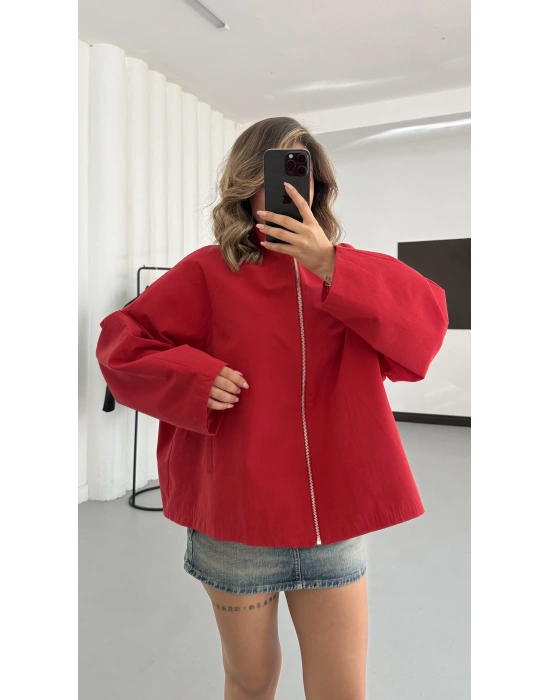 Buffy Bomber Ceket - Kırmızı