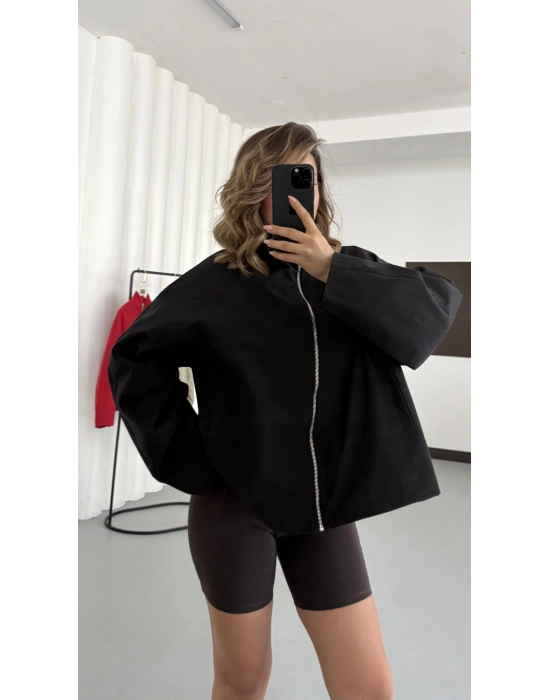 Buffy Bomber Ceket - Siyah