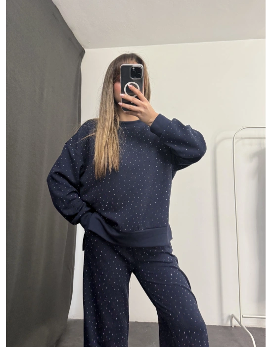 Carmen Taşlı Sweat Takım - Lacivert