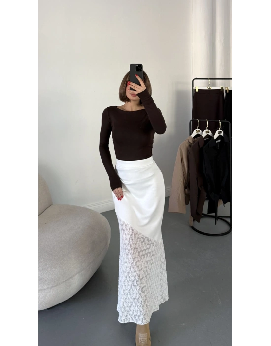 Celia Dantel Detay Etek - Beyaz