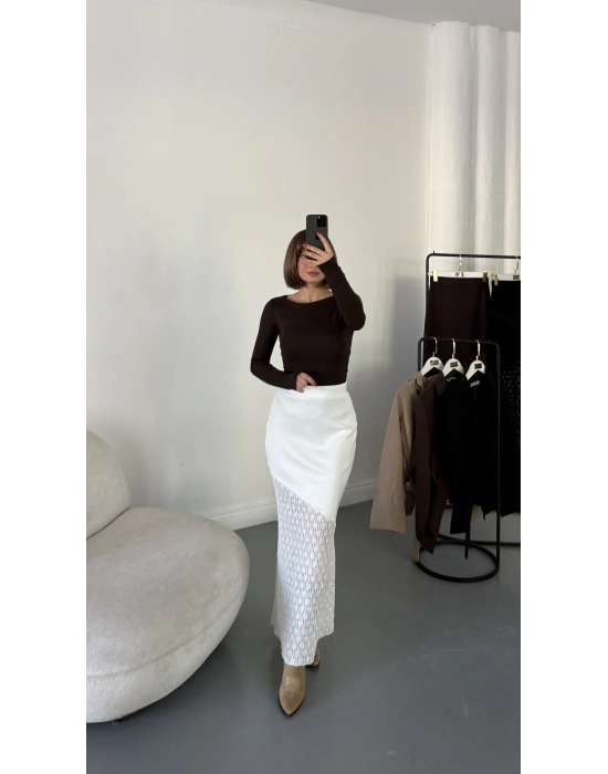 Celia Dantel Detay Etek - Beyaz