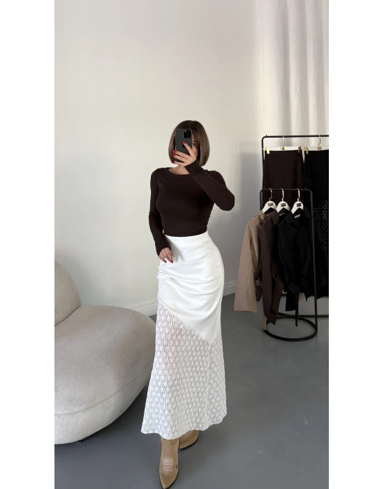 Celia Dantel Detay Etek - Beyaz