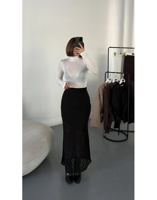 Celia Dantel Detay Etek - Siyah