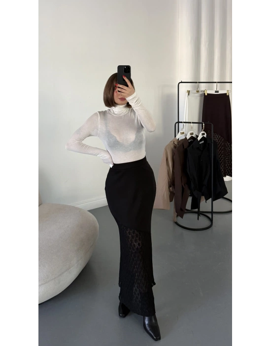 Celia Dantel Detay Etek - Siyah