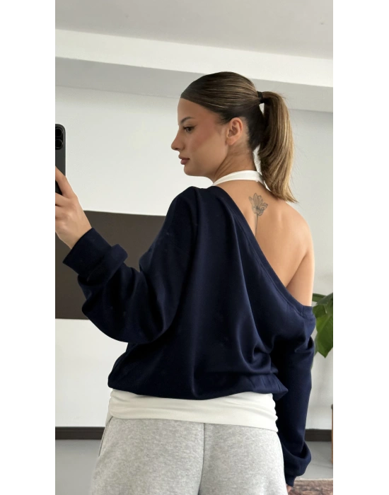 Chicago Atlet Detaylı Sweatshirt - Lacivert