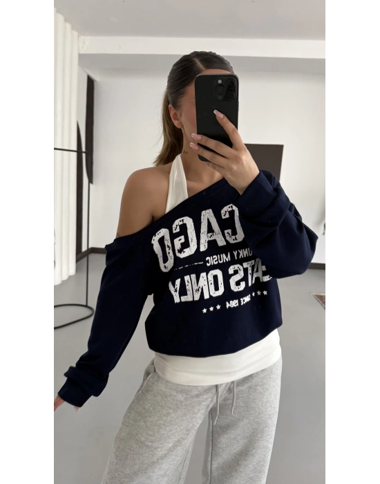 Chicago Atlet Detaylı Sweatshirt - Lacivert