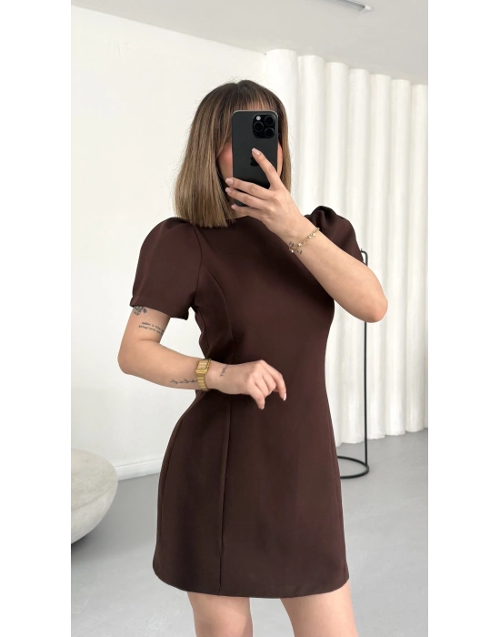 Cloud Karpuz Kol Elbise - Kahve