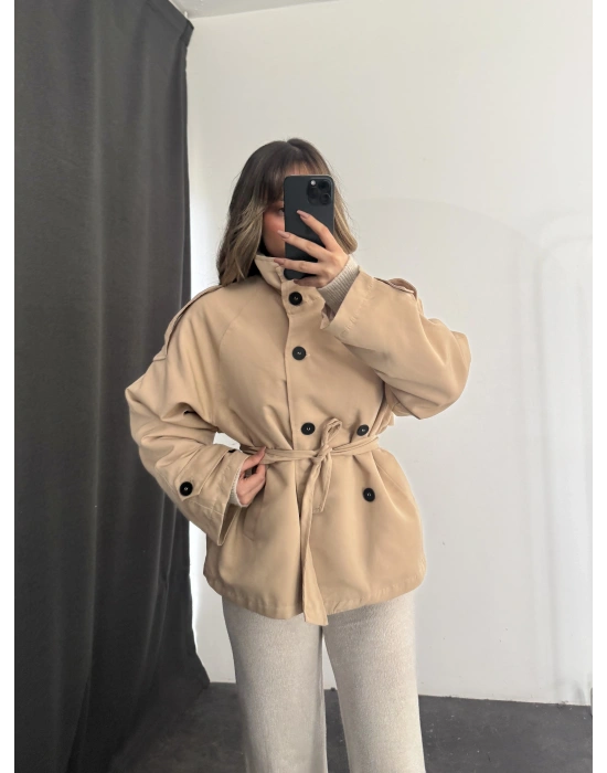 Cordelia Dik Yaka Trençkot - Bej