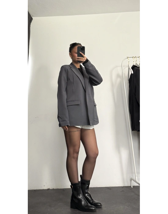 Cruz Astarlı Blazer Ceket - Gri