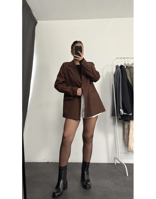 Cruz Astarlı Blazer Ceket - Kahve
