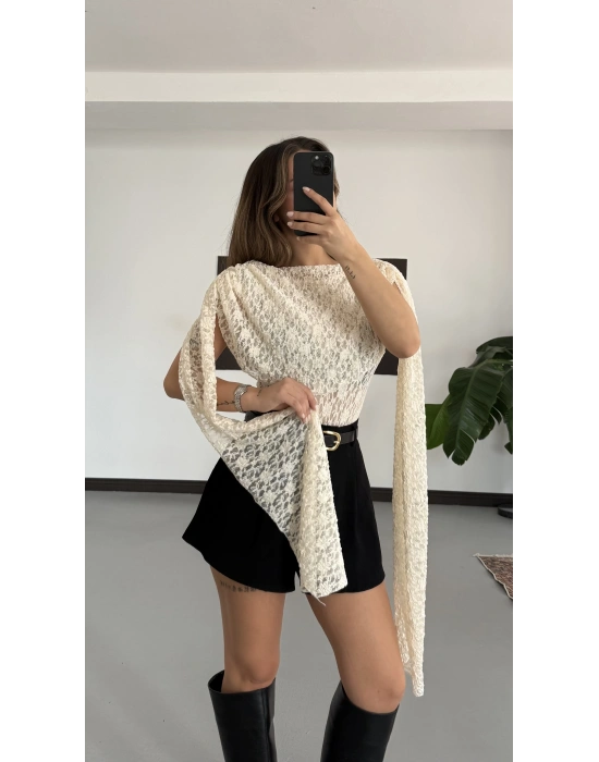 Dantel Bodysuit - Bej