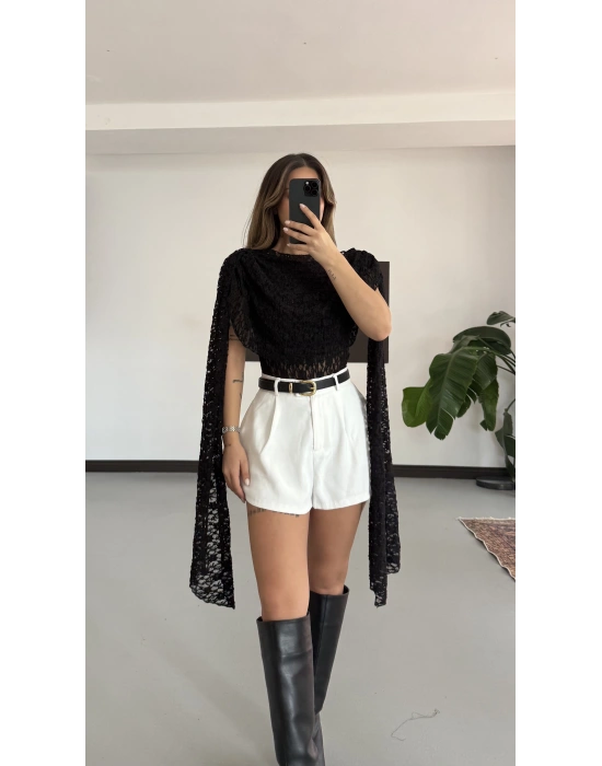 Dantel Bodysuit - Siyah
