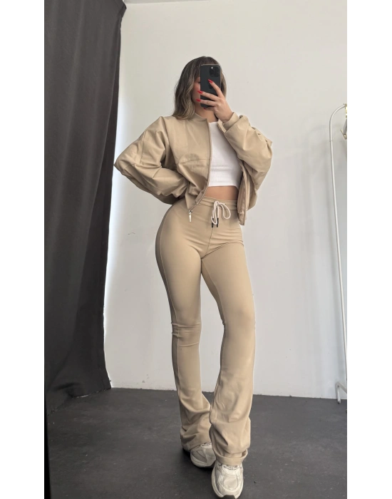 Darcy İspanyol Eşofman Takımı - Bej