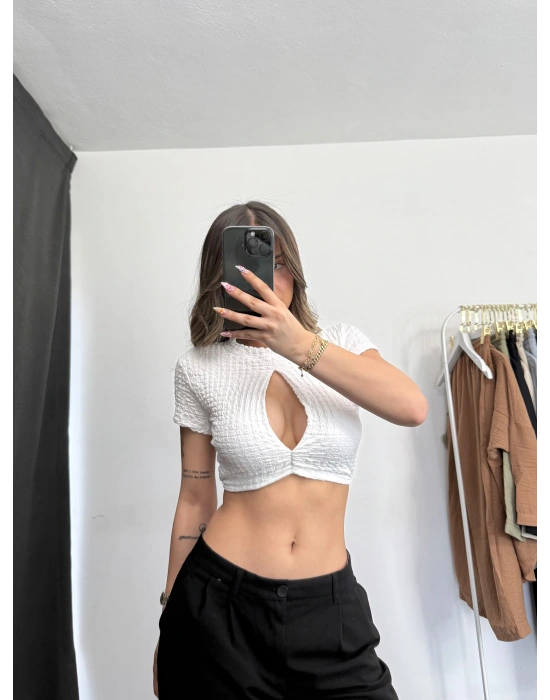Dekolte Crop - Beyaz